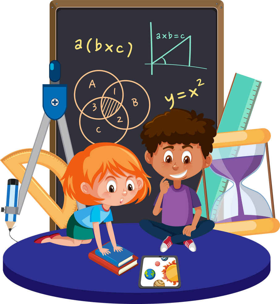 Student learning math isolated